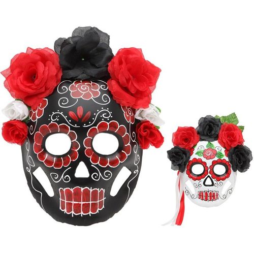 Masque Squelette Dia De Los Muertos Disponible En 2 Modèles (Taille Unique Femme)