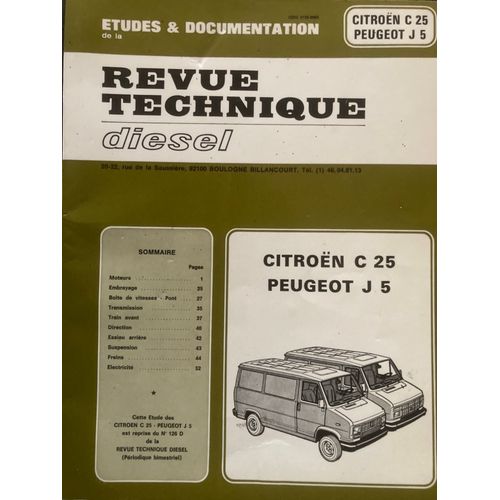 Revue Technique Citroen C25 - Peugeot J5 Moteur 2.5 Diesel