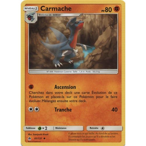 Carte Francaise Carmache 61/131 Lumière Interdite Pokemon