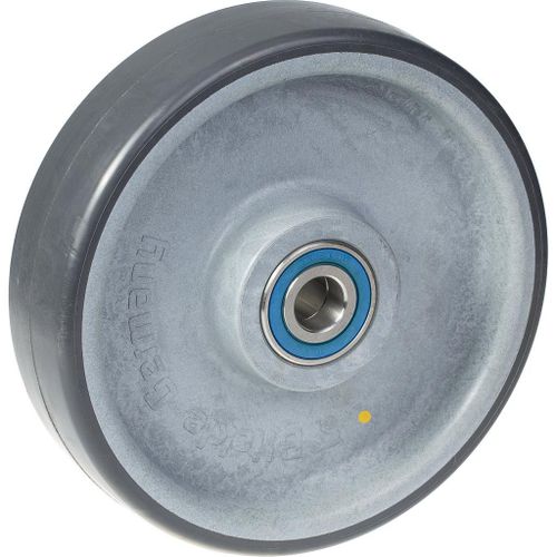 200mm wheel with grey electrically conductive thermoplastic polyurethane on nylo