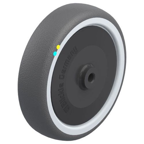 125mm wheel with grey electrically conductive thermoplastic polyurethane on nylo