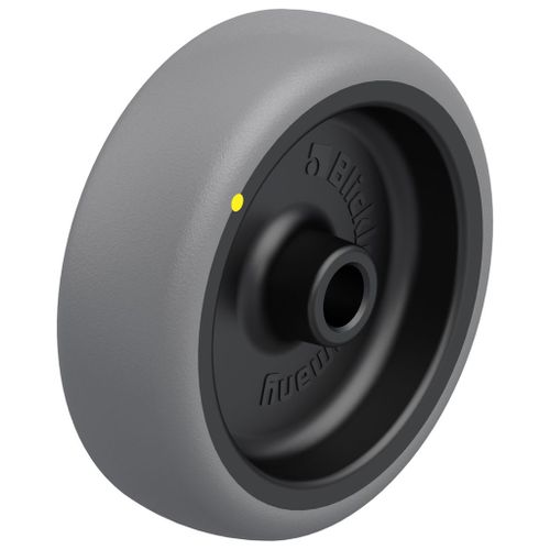 100mm wheel with grey electrically conductive thermoplastic rubber on polypropyl