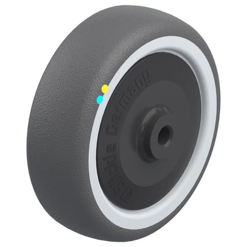 100mm wheel with grey electrically conductive thermoplastic polyurethane on nylo