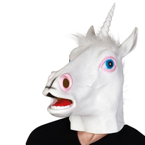 Masque Tête Licorne En Latex Adulte