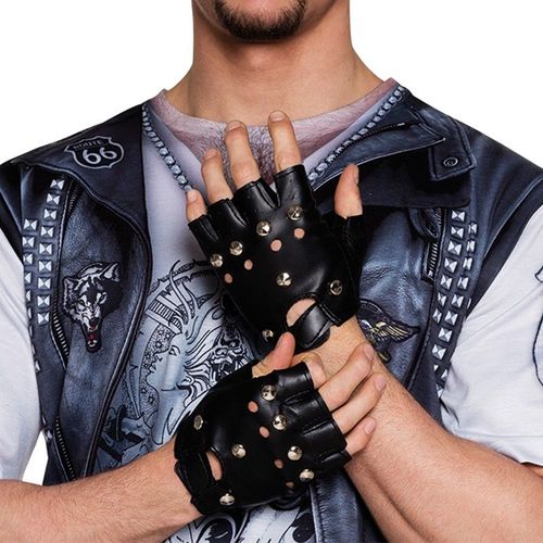Gants Noirs De Biker Adulte