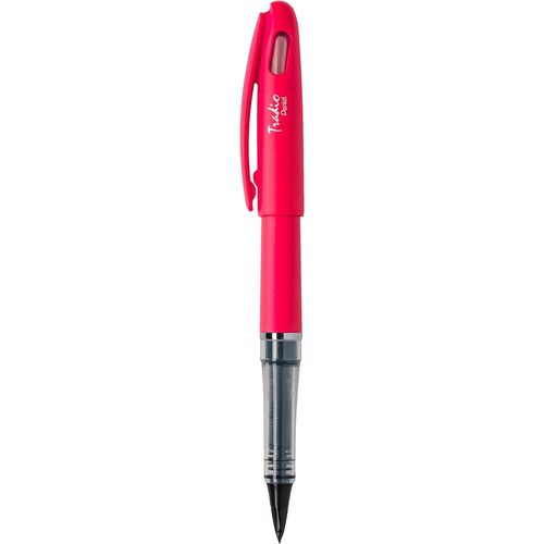 Pentel Feutre Plume Tradio, Corps Fluo Rose, Encre Noire