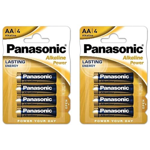 Panasonic Lot de 2 Blisters de 4 Piles Alcaline Power Bronze LR6/AA (Mignon) 1.5 V