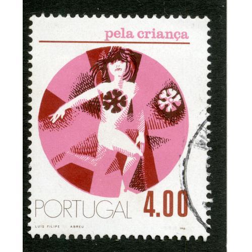 Timbre Oblitéré Portugal, Pela Criança, 4.00