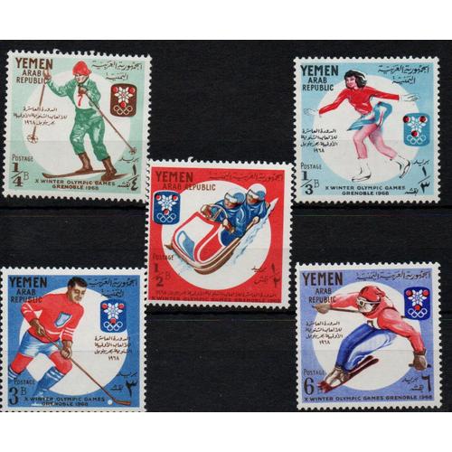 Yémen Timbres Jeux Olympiques De Grenoble 1968