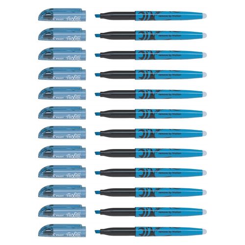 Pilot Lot De 12 Surligneurs Frixion Light Pointe Biseautée Bleu