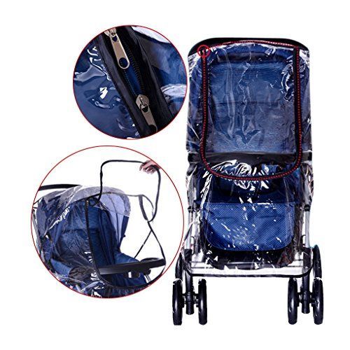 Universel Habillage Pluie Repliant Rain Cover Stroller Imperméable Wind Cover Bébé Raincover Protection Contre Vent Et Pluie Transparent Couvertures Anti-Uv Epaissir Pour Poussette Landau