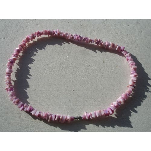 Collier En Coquillage Coloré, Fermoir À Visser