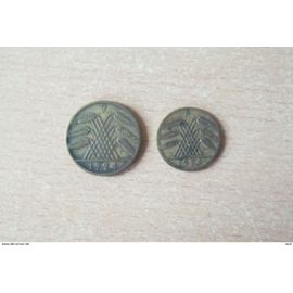 Lot De 2 Monnaies De 5 Et 10 Rentenpfennig De 1924