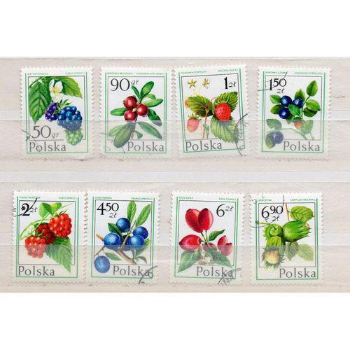 Pologne- Série De 8 Timbres Oblitérés - Fruits De La Forêt- N°2316/23