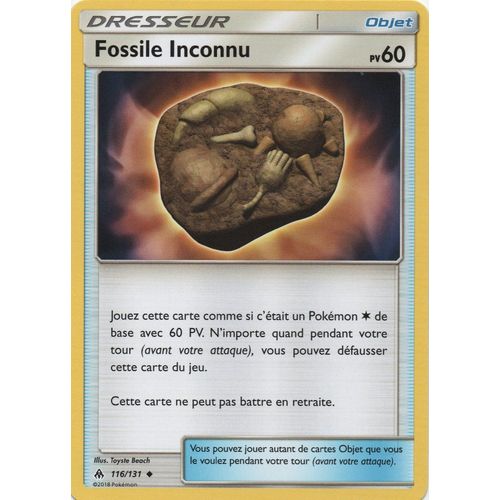 Carte Francaise Dresseur Fossile Inconnu 116/131 Lumière Interdite Pokemon