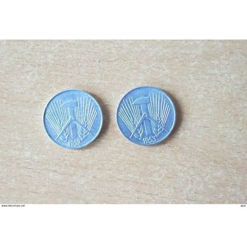 Lot De 2 Monnaies Allemagne/5 Pfennig 1952 Et 1953 En Ttb+