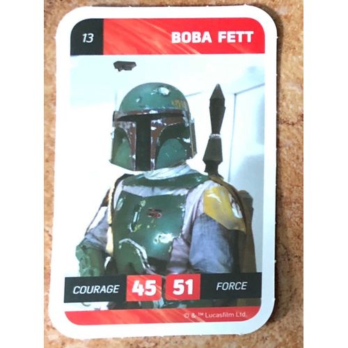 Carte Leclerc Star Wars 2018 Boba Fett Numéro 13