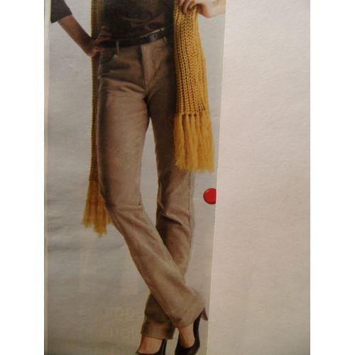 Pantalon Velours Stretch Beige