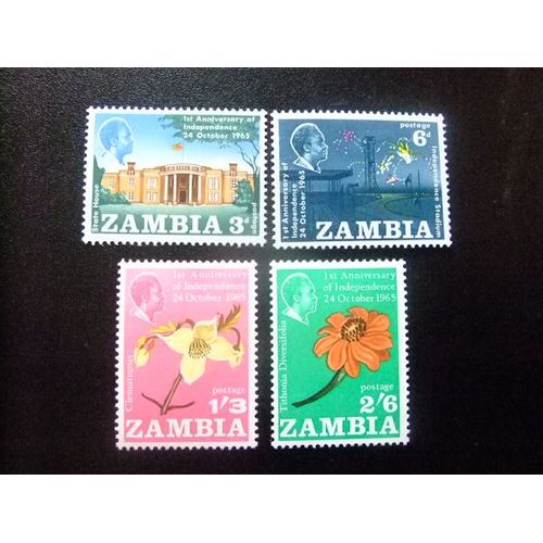 Zambia Zambie 1965 Anniversarie Independance Yvert N 22 / 25 ** Mnh