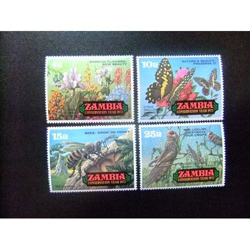 Zambia Zambie 1972 Conservación De La Naturaleza Yvert N 85 / 88 ** Mnh