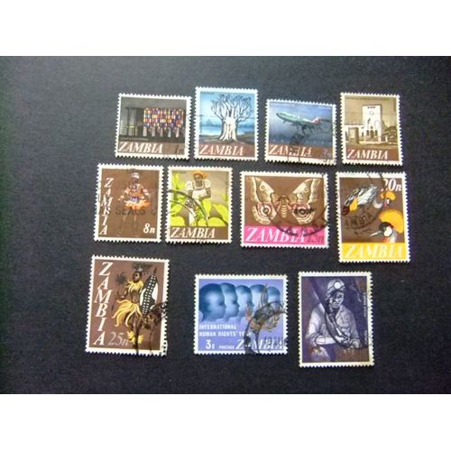 Zambia Zambie 1968 Petite Collection D'anciens Timbres Yvert 39 -- 55 Fu