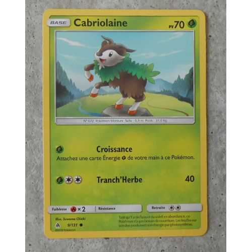 Carte Pokemon Française Cabriolaine 9/ 131 Lumière Interdite