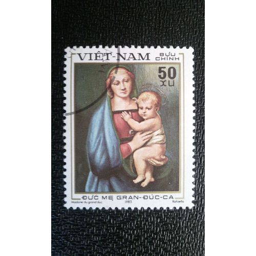 Timbre Vietnam Yt 421 500ème Anniversaire De Naissance De Raphaël (1483-1520), Peintre Granduca, La Vierge Mère 1983