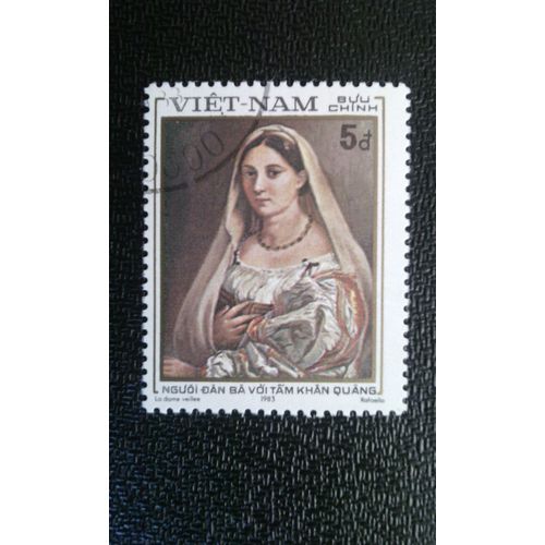 Timbre Vietnam Yt 425 500ème Anniversaire De Naissance De Raphaël (1483-1520), Peintre Femme Au Voile 1983