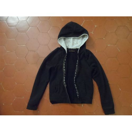 Veste À Capuche Molleton Noir Litlle Miss Ikks