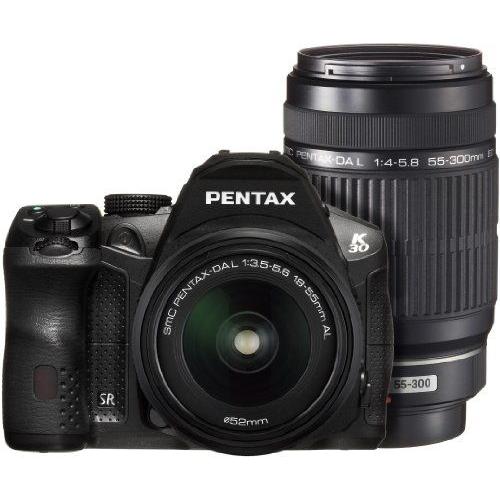 PENTAX appareil photo reflex mono-objectif numérique K-30 kit double zoom [DAL18-55mm · DAL55-300mm] Black K-30WZK BK 15659