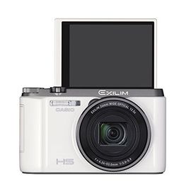 appareil photo numérique CASIO EXILIM EXZR1100WE auto-portrait tilt LCD 16,1 millions pixels optiques 12,5 fois Zoom EX-ZR1100WE Blanc