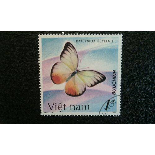 Timbre Vietnam Yt 739 Papillon Orange Migrant (Catopsilia Scylla) 1987