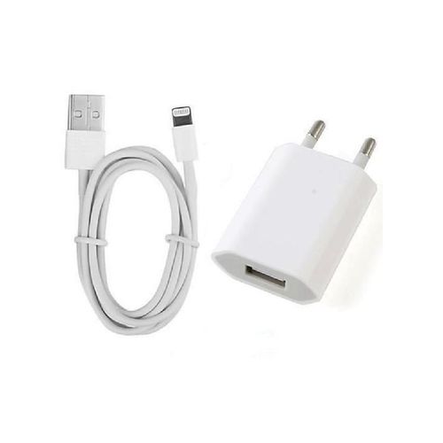 Adaptateur Chargeur Iphone X 8 7 6s 6 Plus 5 5s 5c Se Prise Secteur +Câble Usb 1m