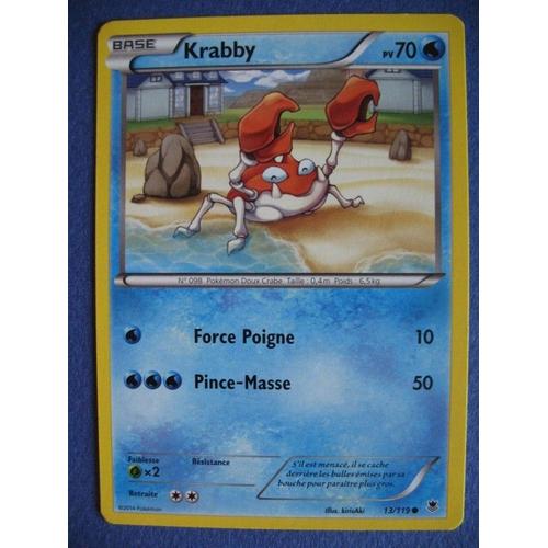 Carte Pokemon - Krabby - 13/119 - Xy - Vigueur Spectrale - 2014 - Scb