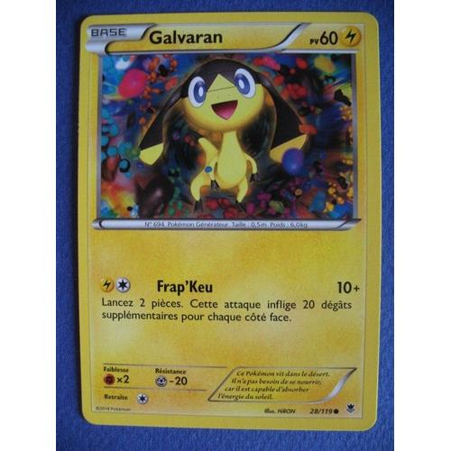 Carte Pokemon - Galvaran - 28/119 - Xy - Vigueur Spectrale - 2014 - Scb