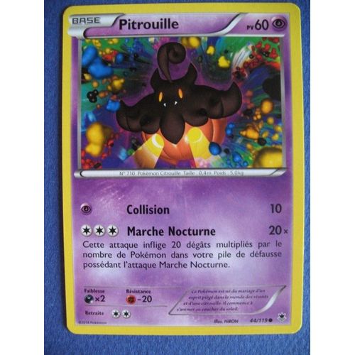 Carte Pokemon - Pitrouille - 44/119 - Xy - Vigueur Spectrale - 2014 - Scb