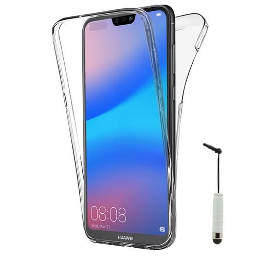 Coque Avant Et Arrière Silicone Pour Huawei P20 Lite/ Nova 3e 5.84" 360° Protection Intégrale - Transparent + Mini Stylet