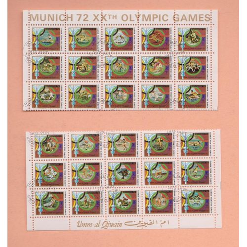 Timbre Emirats Arabes Unis Umm Al Qiwain Jo Jeux Olympiques Munich 72 1972 Le Lot Jo01