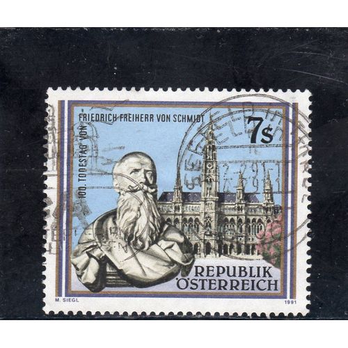 Timbre-Poste DAutriche (Centenaire De La Mort De LArchitecte Fiedrich Freiherr Von Schmidt)