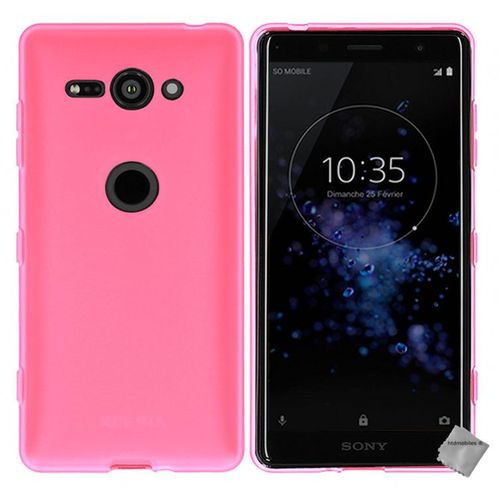 Housse Etui Coque Pochette Silicone Gel Fine Pour Sony Xperia Xz2 Compact + Film Ecran - Rose
