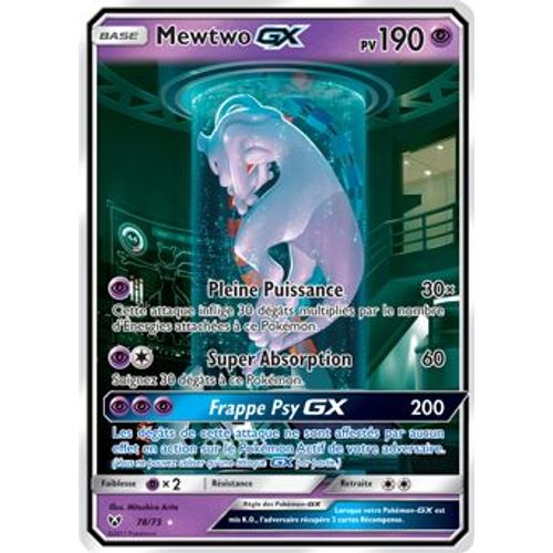 Mewtwo Gx Carte Full Art Secrète 190 Pv - Sl3.5 - 78/73