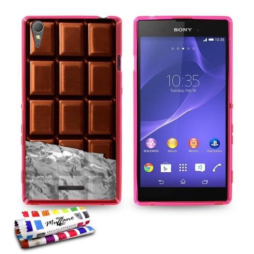 Coque Case Sony Xperia T3 " Chocolat " Silicone Rose Souple (Tpu)