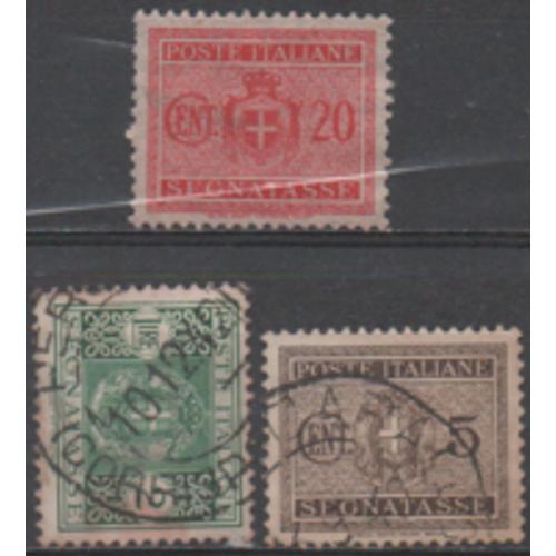 Italie: Lot De 3 Timbres Taxe.