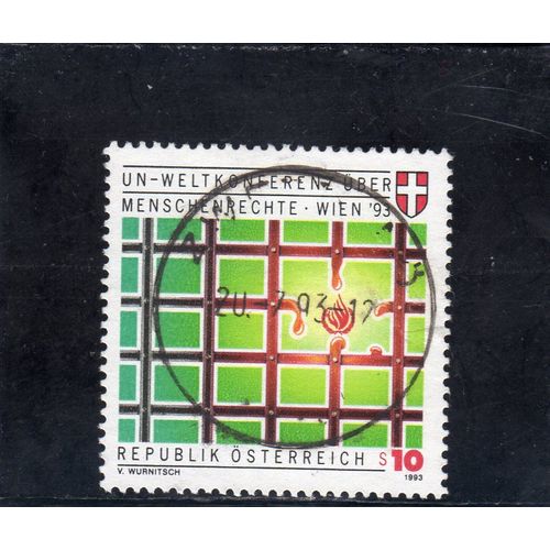 Timbre-Poste DAutriche (Conférence Mondiale Des Nations-Unies Sur Les Droits De LHomme À Vienne)