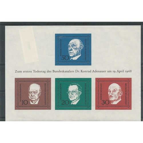 Allemagne - 1968 - Anniversaire Deces Konrad Adenauer - Ref. 43.