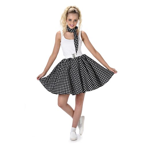 Déguisement Années 50 Noir À Pois Femme Small