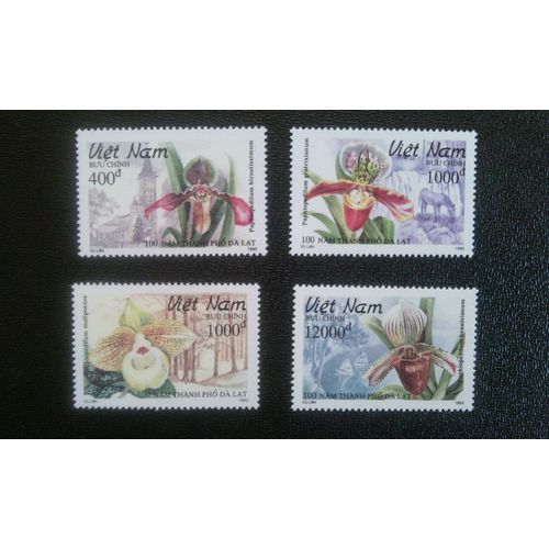 Timbre Vietnam Yt 1399 A 1402 Séries: Orchidées (Centenaire De La Ville De Da Lat) 1993