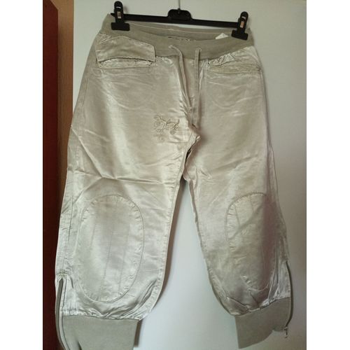 Pantacourt Argenté Taille Élastique À Plat 38 Cm