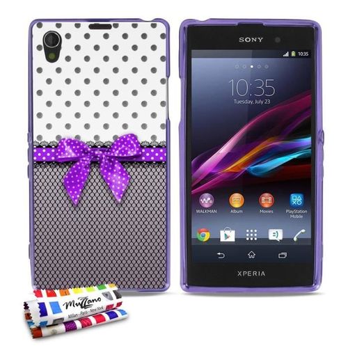 Coque Case Sony Xperia Z1 " Pin Up " Silicone Violet Souple (Tpu)