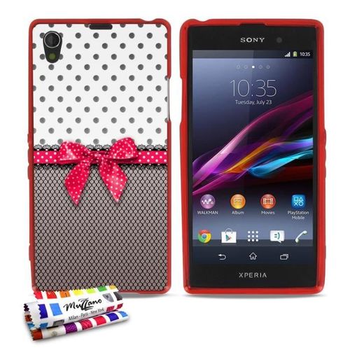 Coque Case Sony Xperia Z1 " Pin Up " Silicone Rouge Souple (Tpu)